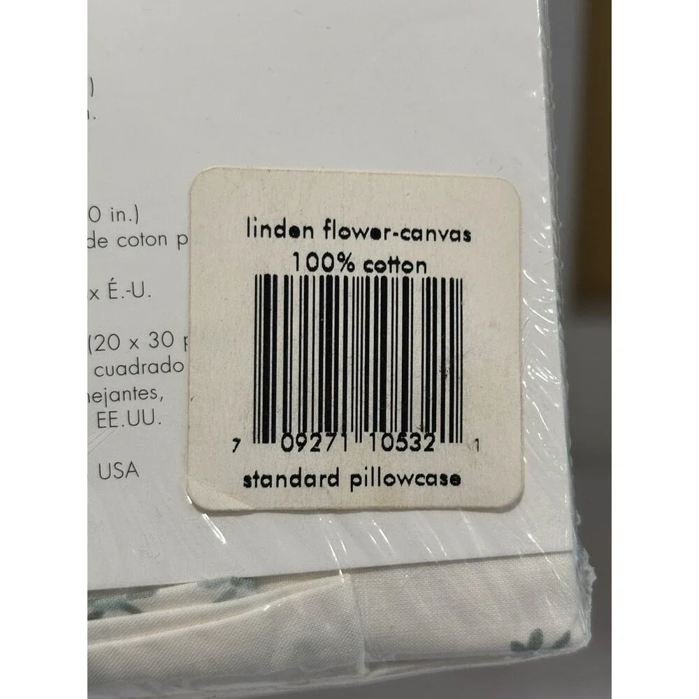 NEW Calvin Klein Pillowcases Pair Khaki Collection Linden Flower Canvas Set of 2